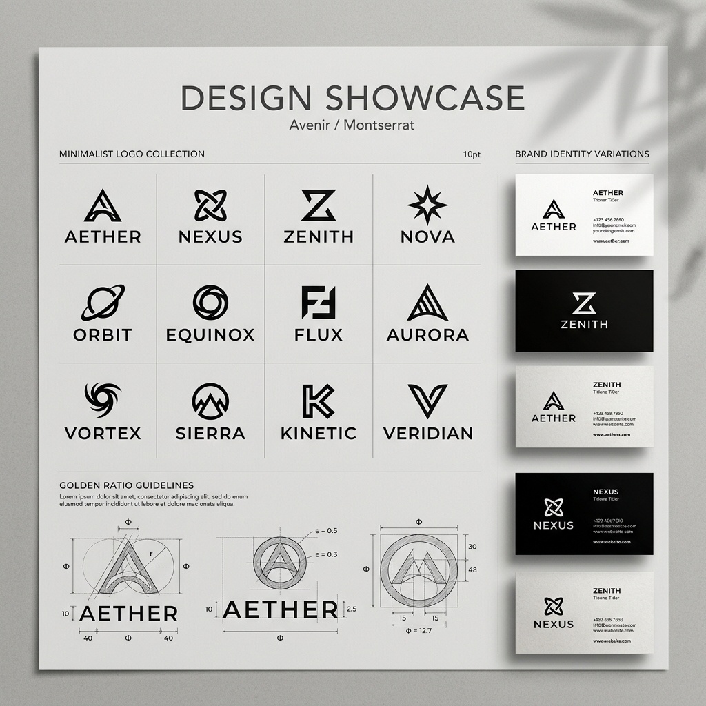 Logo design projects showcase of multiple brands